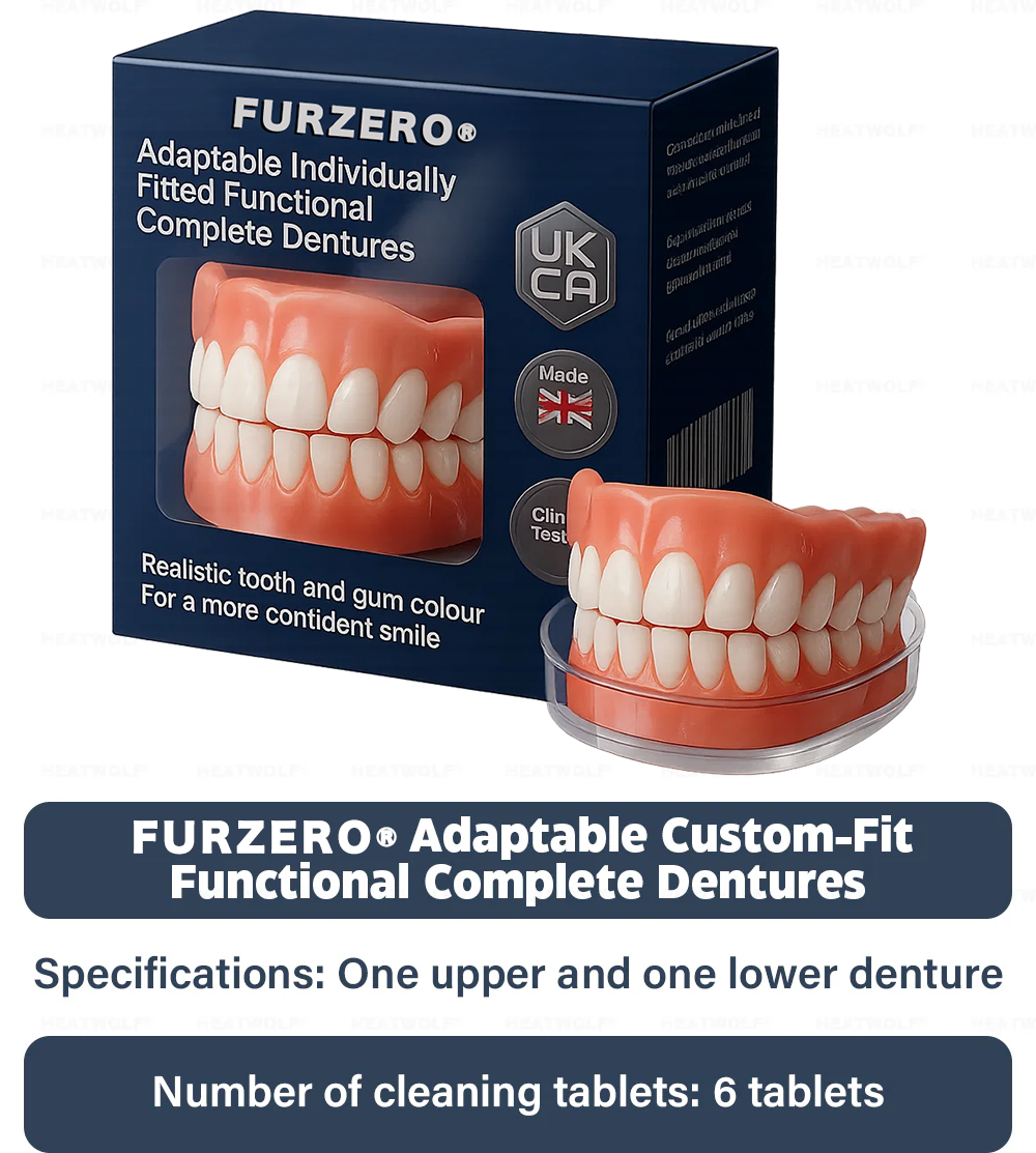 Made and Shipped from 🇬🇧 Furzero® Adaptable Custom-Fit Functional Complete Dentures