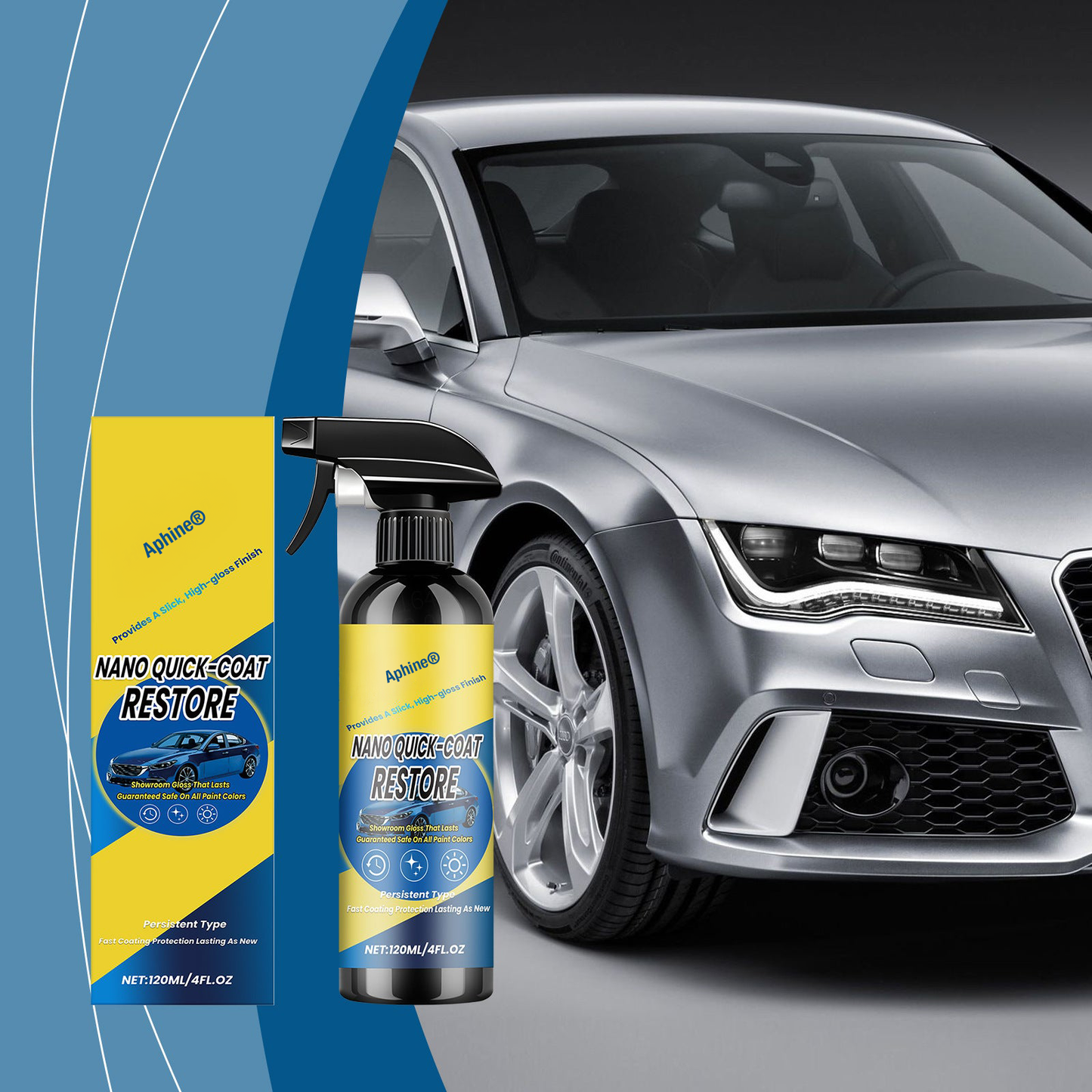 ⭐️Aphine® Automotive Nano Coating Repair Agent - With Dust and Water Repellent Properties - Long-lasting and Durable with Gloss, Suitable for Continuous Use