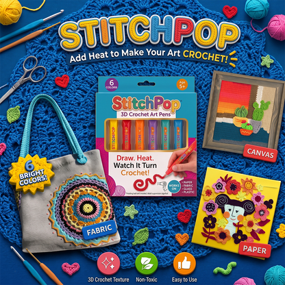 Futusly® StitchPop 3D Crochet Art Pens🧶Turn Flat Drawings Into Touchable 3D Art🪄