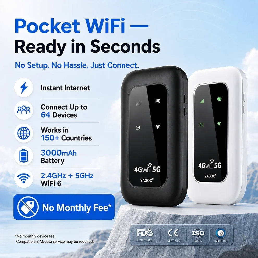 📶 2026 Remifa® Pocket WiFi — Fast, Portable Internet for Travel, Work & Home Backup
