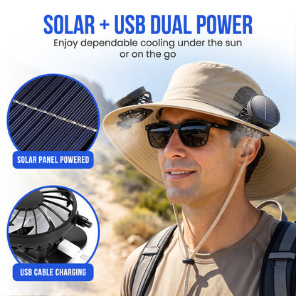 Solar Fan Sun Hat – UPF 50+, Dual Power, Ultralight 🔥【HOT】Holiday Special  50% OFF 🔥GET IT NOW