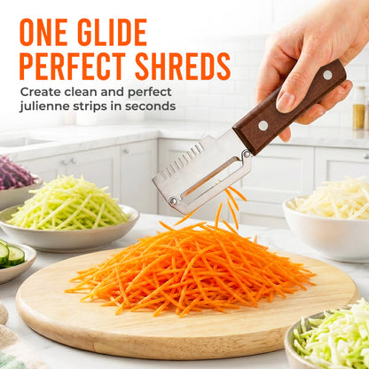Rolimey® Easy-Grip Wooden Peeler & Veggie Shredder
