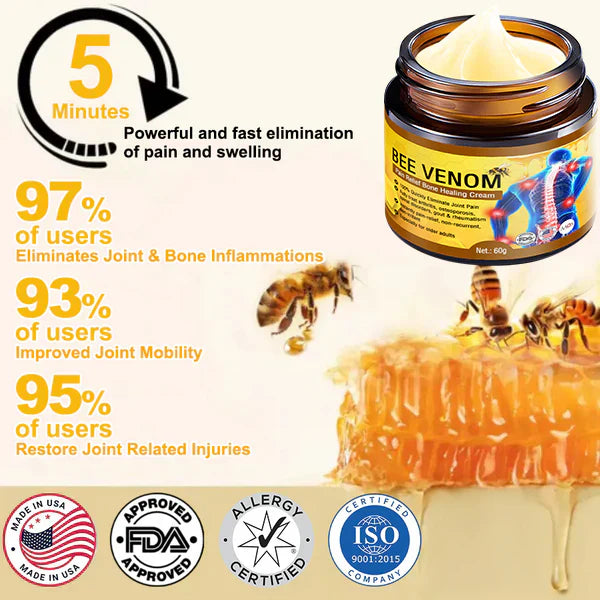 Made in an FDA-registered facility: Bee Venom Instant Ultra Strength Pain Relief Therapy Cream🇺🇸