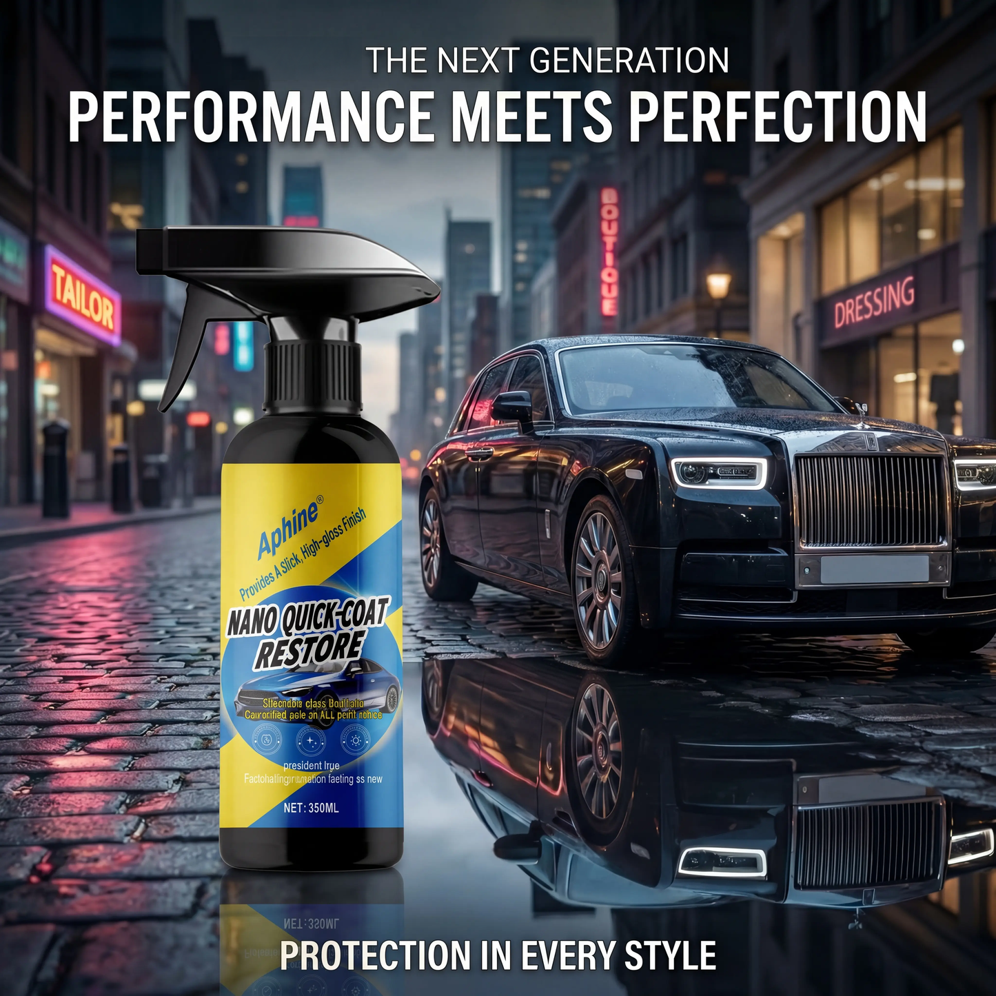⭐️Aphine® Automotive Nano Coating Repair Agent - With Dust and Water Repellent Properties - Long-lasting and Durable with Gloss, Suitable for Continuous Use