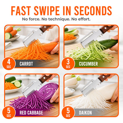 Rolimey® Easy-Grip Wooden Peeler & Veggie Shredder
