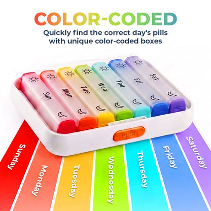 CareBreeze® DoseKeeper AM/PM Pill Organizer – Travel-Friendly, Large Capacity