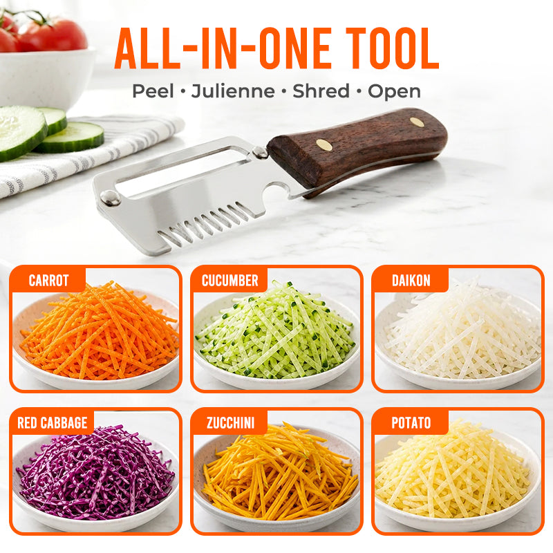 Rolimey® Easy-Grip Wooden Peeler & Veggie Shredder