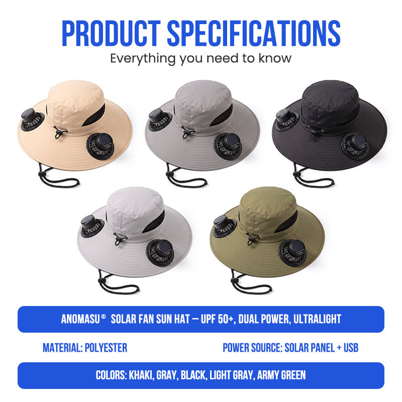 Solar Fan Sun Hat – UPF 50+, Dual Power, Ultralight 🔥【HOT】Holiday Special  50% OFF 🔥GET IT NOW