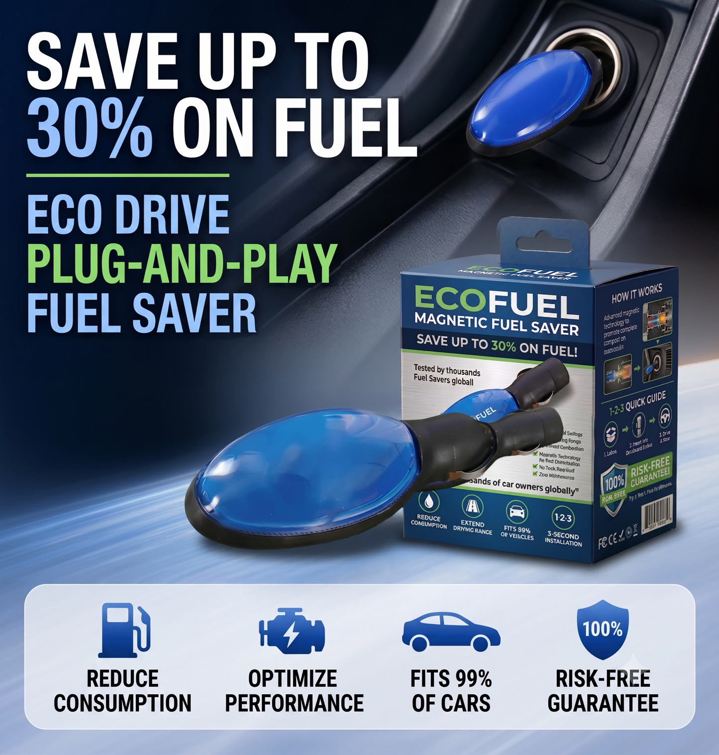 Kervalon® ECO FUEL Plug-and-Play Fuel Saver 2026 Upgraded Edition: Drive Further, Improve Fuel Efficiency