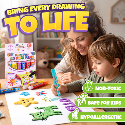 Futusly® FurryPop 3D Rug Pens – Turn Flat Drawings Into Touchable 3D Art🪄