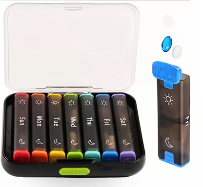 CareBreeze® DoseKeeper AM/PM Pill Organizer – Travel-Friendly, Large Capacity