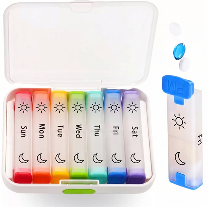 CareBreeze® DoseKeeper AM/PM Pill Organizer – Travel-Friendly, Large Capacity