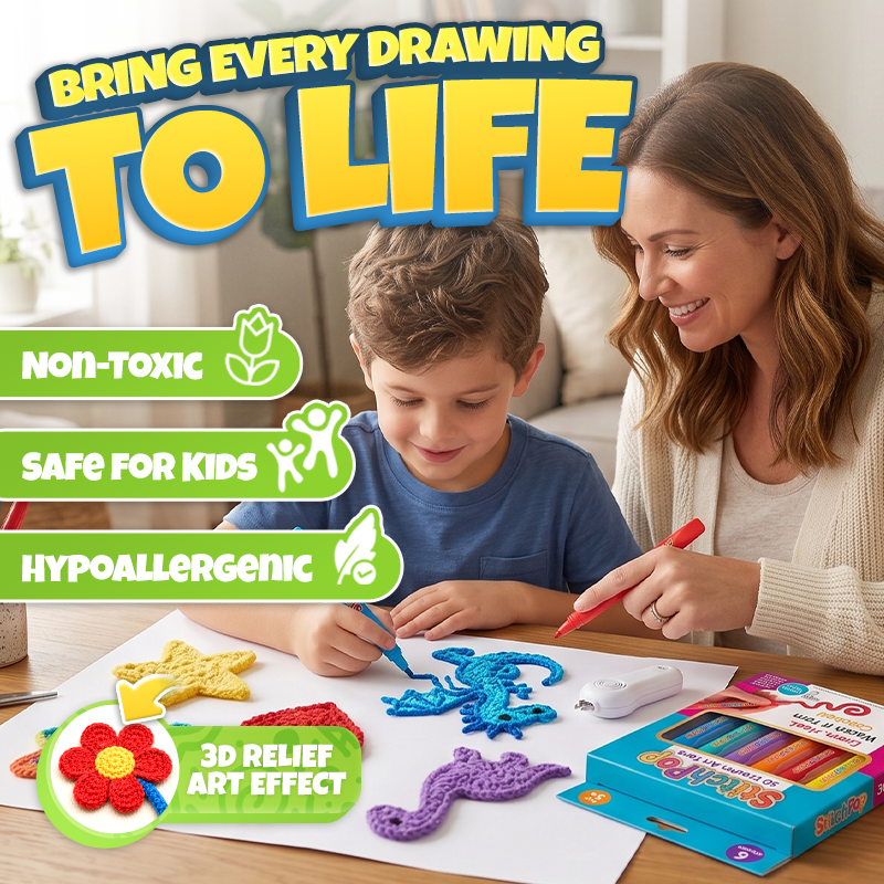 Futusly® StitchPop 3D Crochet Art Pens🧶Turn Flat Drawings Into Touchable 3D Art🪄