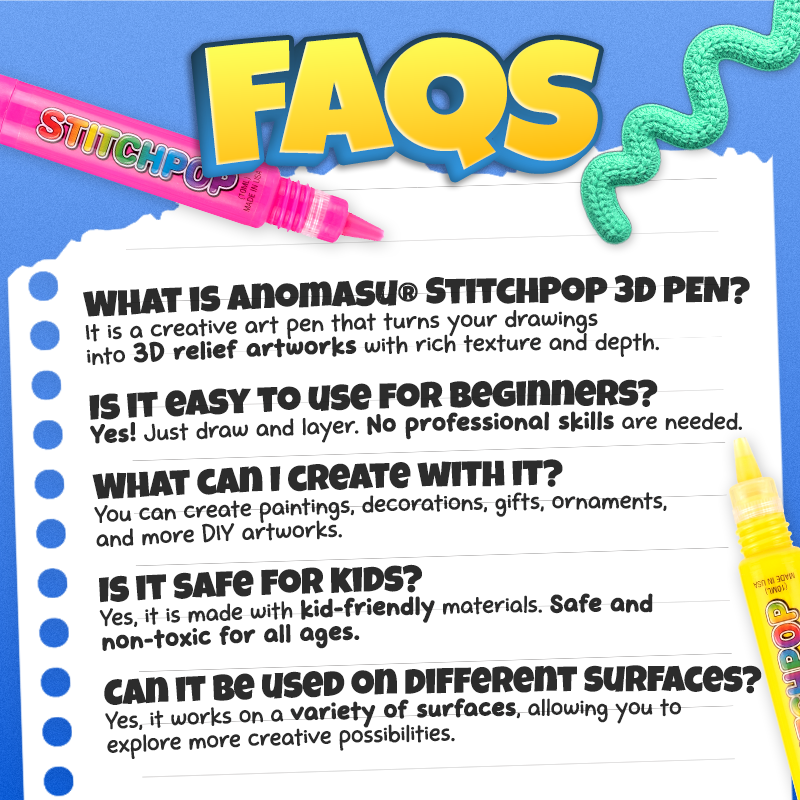 Futusly® StitchPop 3D Crochet Art Pens🧶Turn Flat Drawings Into Touchable 3D Art🪄