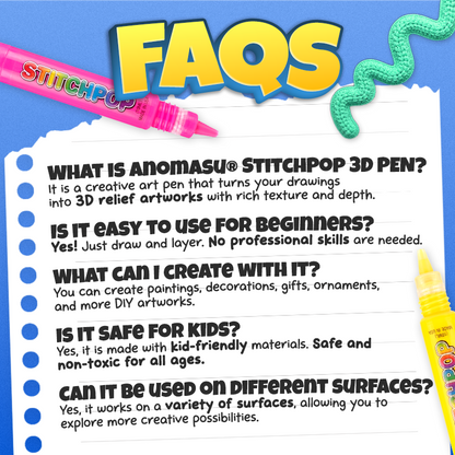 Futusly® StitchPop 3D Crochet Art Pens🧶Turn Flat Drawings Into Touchable 3D Art🪄