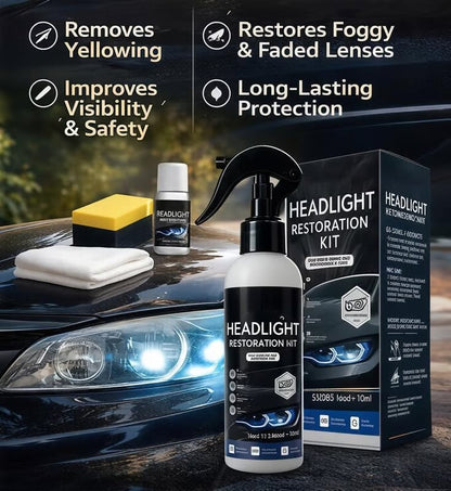 🚘🚗Aphine® Powerful Headlight Restoration Spray | Remove Yellowing & Oxidation Instantly