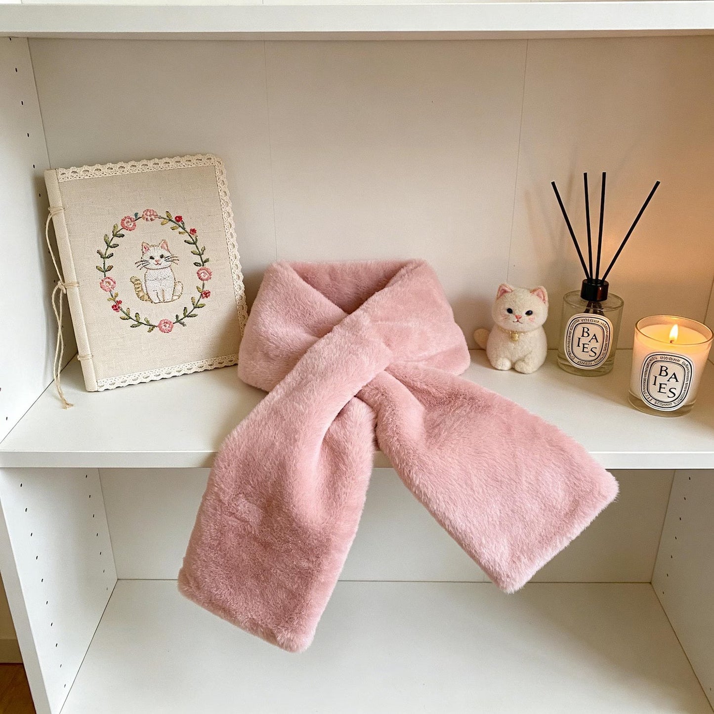 Rolimey® Faux Fur Scarf 𝚠𝚒𝚝𝚑 Secret Zipper Pocket