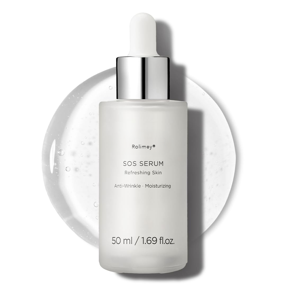 Rolimey® SOS Serum - Radiant Glow Boosting Face Serum - Plumping, Anti Aging, Hydrating - Visibly Smooth and Glowy Skin - Fragrance Free for All Skin Types